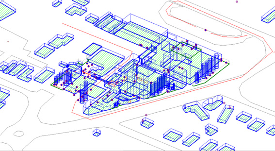 Wire-frame noise modelling diagram